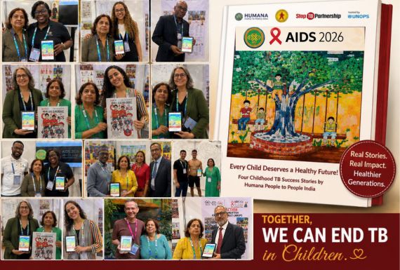 Humana People to People India launched a new publication, ‘Every Child Deserves A Healthy Future!’ at the 26th International AIDS Conference (AIDS 2026) held in Rio de Janeiro, Brazil. The publication brings four inspiring stories of children from socially and economically marginalised communities who successfully overcame tuberculosis(TB), demonstrating the life-changing impact of early diagnosis, treatment, and community-based care. 